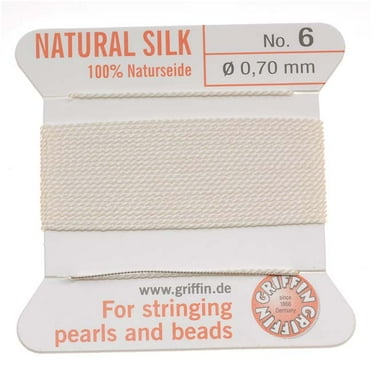 Griffin Thick Silk Beading Bead Cord Black Size 16 1mm Griffin Thick Silk Beading Bead Cord Black Size 16 1mm